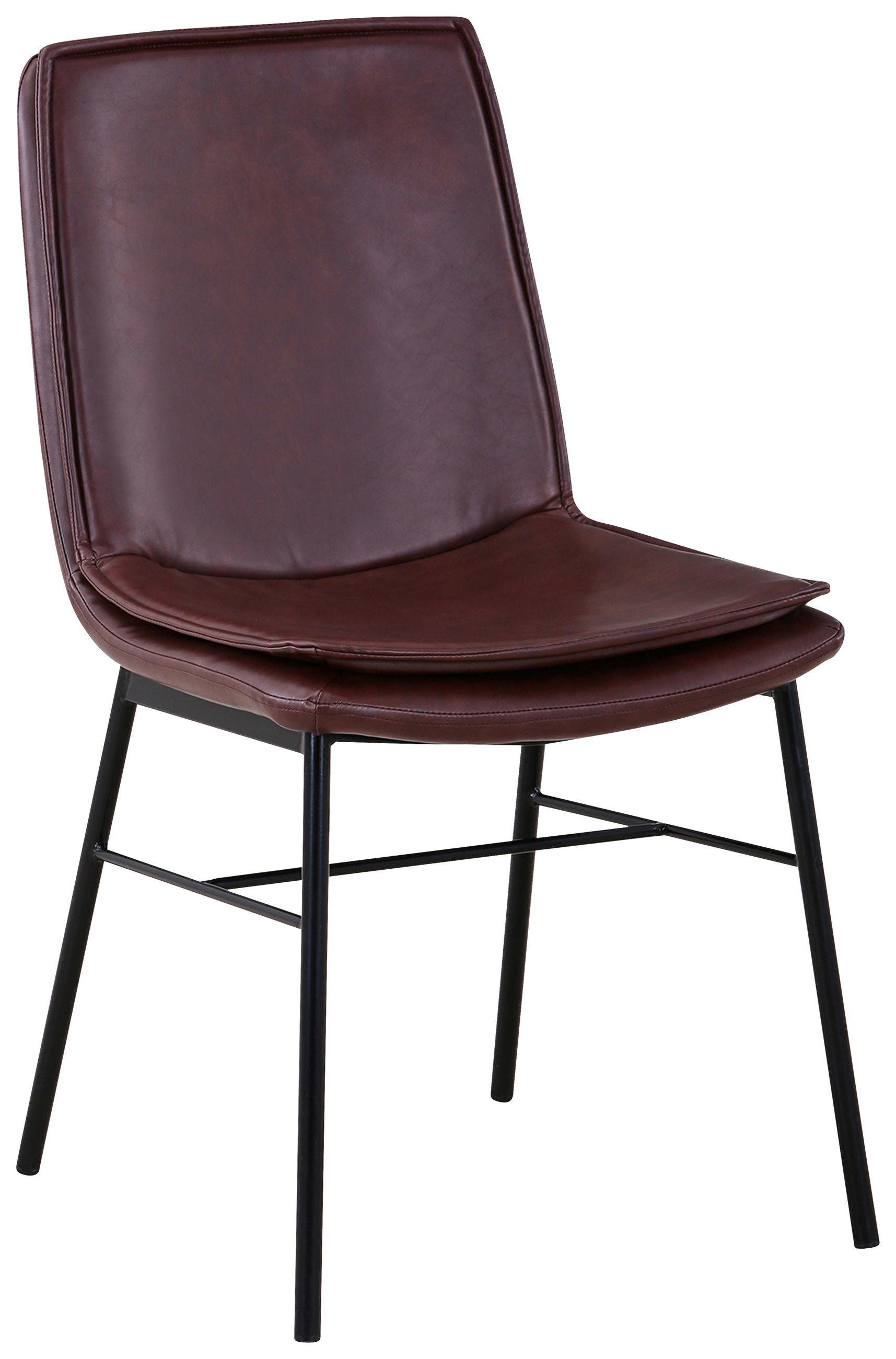 STUHL-SET 2 Stück  in Eisen  - Schwarz/Braun, Design, Kunststoff/Metall (46/84/60cm) - Kayoom