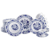 KOMBISERVICE 30-teilig 6 Personen Blau, Weiß Flora Zwiebelmuster  - Blau/Weiß, Design, Keramik - Creatable