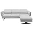 ECKSOFA Creme Flachgewebe  - Creme/Schwarz, Design, Textil/Metall (279-327/176-217cm) - Dieter Knoll