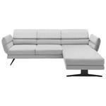 ECKSOFA in Flachgewebe Creme  279-327/176-217 cm  - Creme/Schwarz, Design, Textil/Metall (279-327/176-217cm) - Dieter Knoll