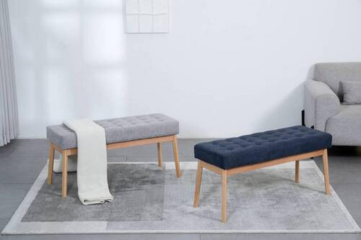 ŠATNÍ LAVICE, 100/48/36 cm - barvy dubu/tmavě modrá, Design, dřevo/textil (100/48/36cm) - MID.YOU