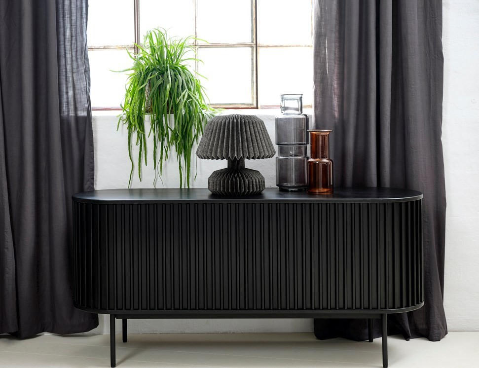 SIDEBOARD svart  160/73/45 cm  - svart, Trend, metall/trämaterial (160/73/45cm) - Novel