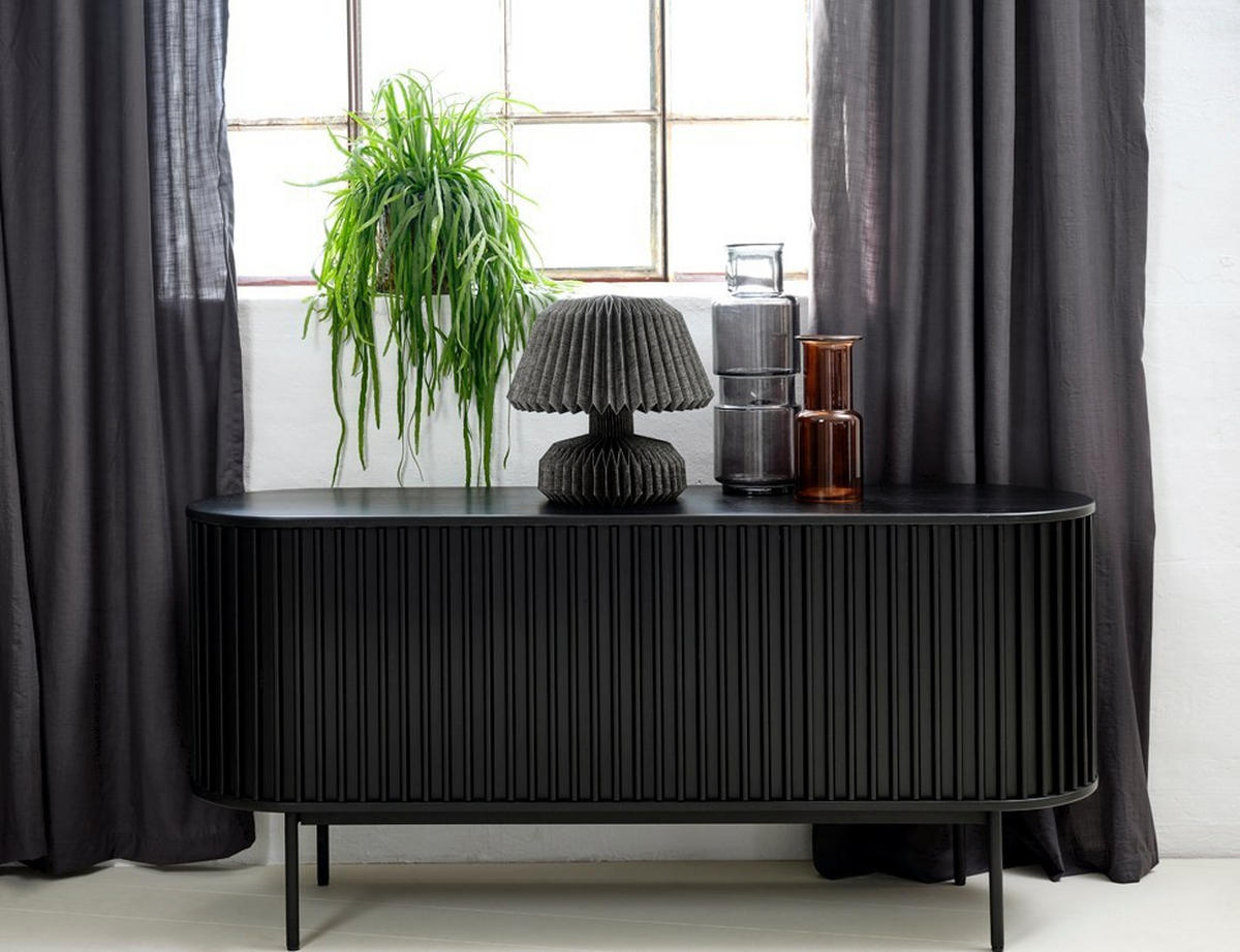 SIDEBOARD svart  160/73/45 cm  - svart, Trend, metall/trämaterial (160/73/45cm) - Novel