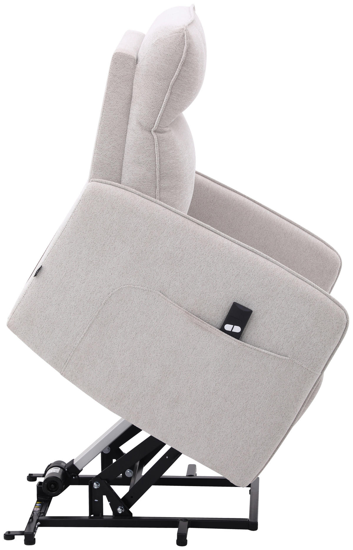 RELAXSESSEL Leinenoptik    - Schwarz/Naturfarben, Design, Textil/Metall (74/101/92cm) - Carryhome