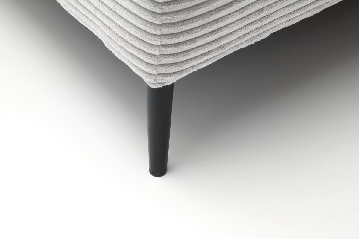 ECKSOFA in Cord Petrol  - Petrol/Schwarz, Design, Textil/Metall (190/272cm) - Lomoco