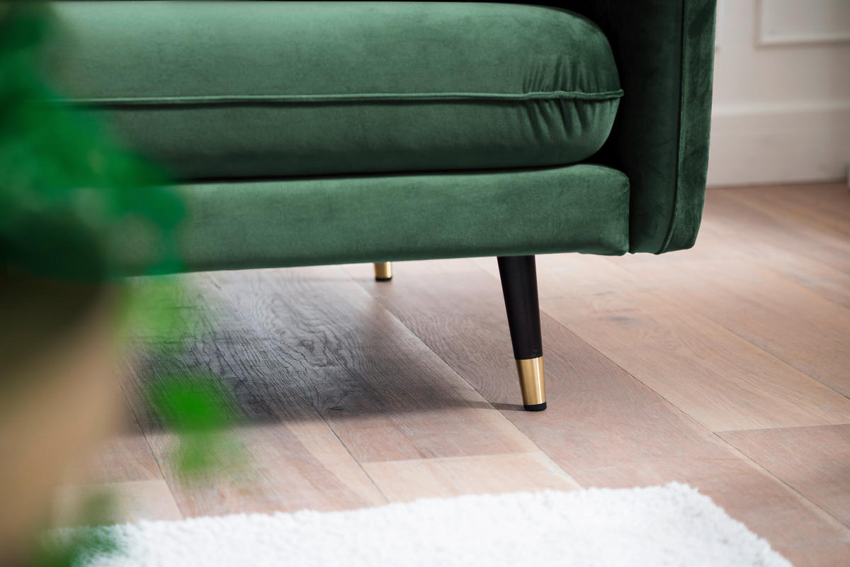 3-SITZER-SOFA ROSSANA-3S Sofa in Samt Grün  - Grün, MODERN, Textil (215/88/94cm) - MID.YOU