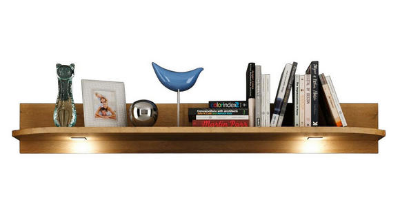 WANDBOARD in 125/23/23 cm Braun, Eichefarben - Eichefarben/Braun, KONVENTIONELL, Holzwerkstoff (125/23/23cm) - Xora