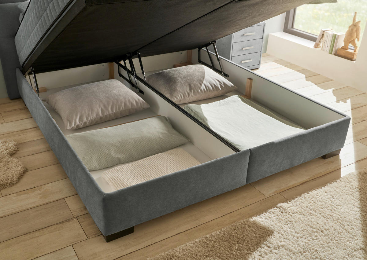 BOXBETT 160/200 cm  in Anthrazit  - Anthrazit/Schwarz, Modern, Holzwerkstoff/Kunststoff (160/200cm) - MID.YOU