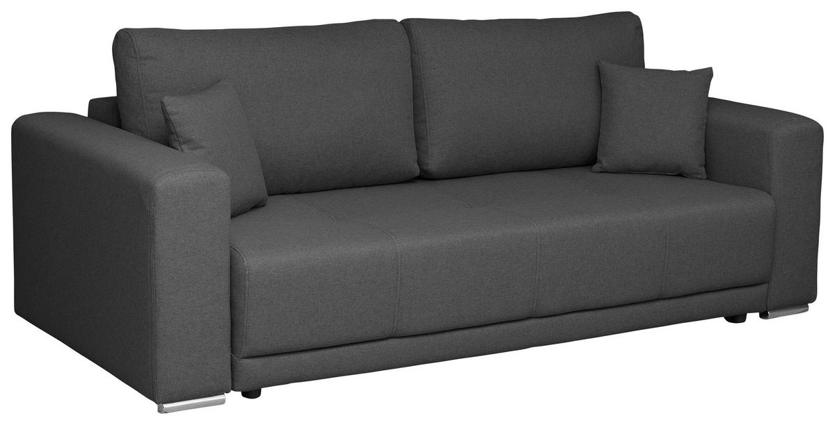 SCHLAFSOFA in Struktur Dunkelgrau  - Chromfarben/Dunkelgrau, Design, Kunststoff/Textil (238/77/108cm) - P & B