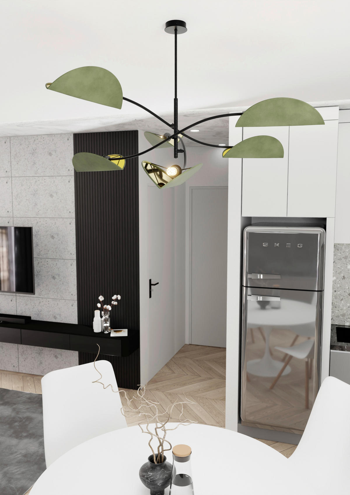 DECKENLEUCHTE 105/105/59 cm  - Smaragdgrün/Schwarz, LIFESTYLE, Textil/Metall (105/105/59cm)