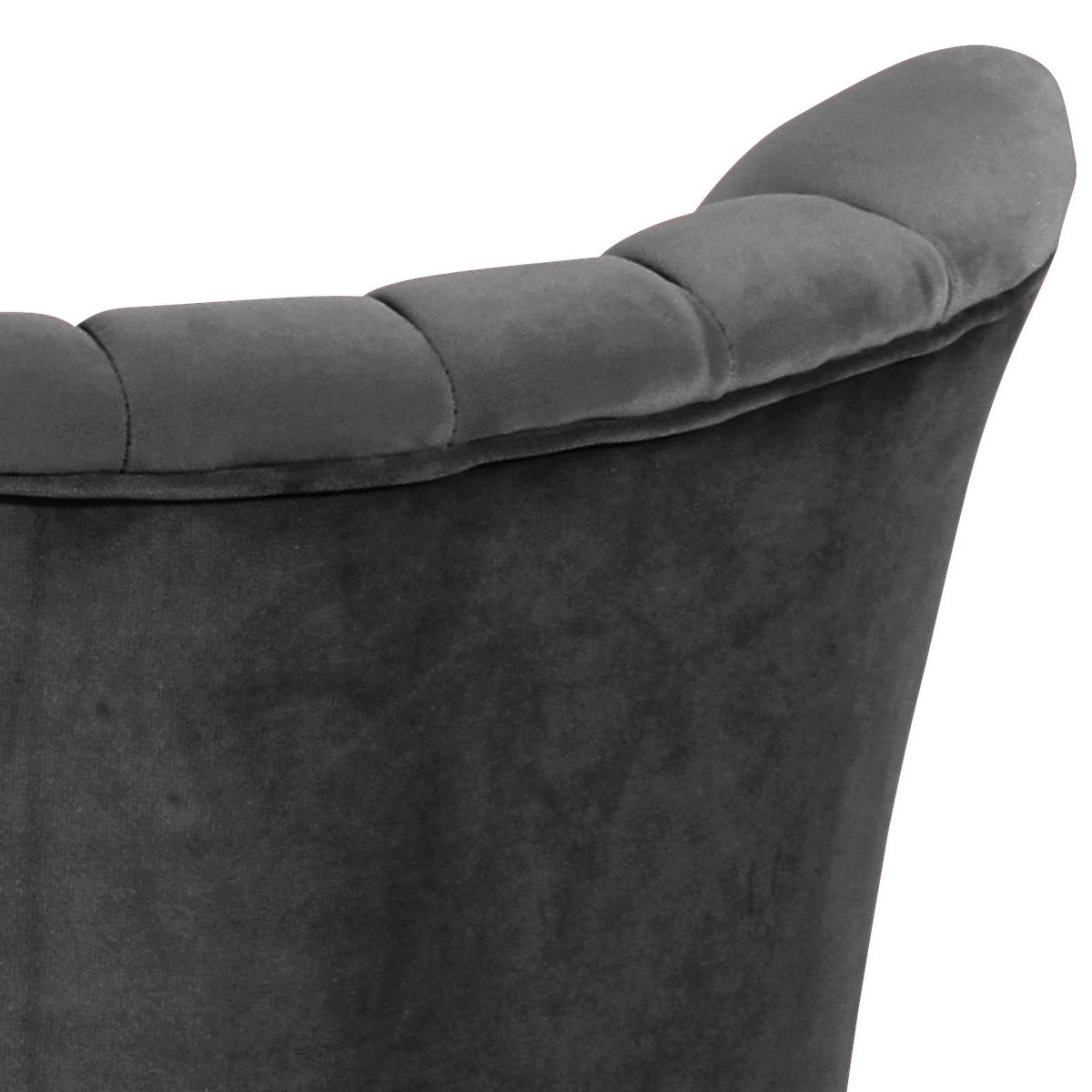 SESSEL in Samt, Velours Anthrazit  - Anthrazit/Buchefarben, Design, Holz/Textil (70/80/66cm) - Max Winzer