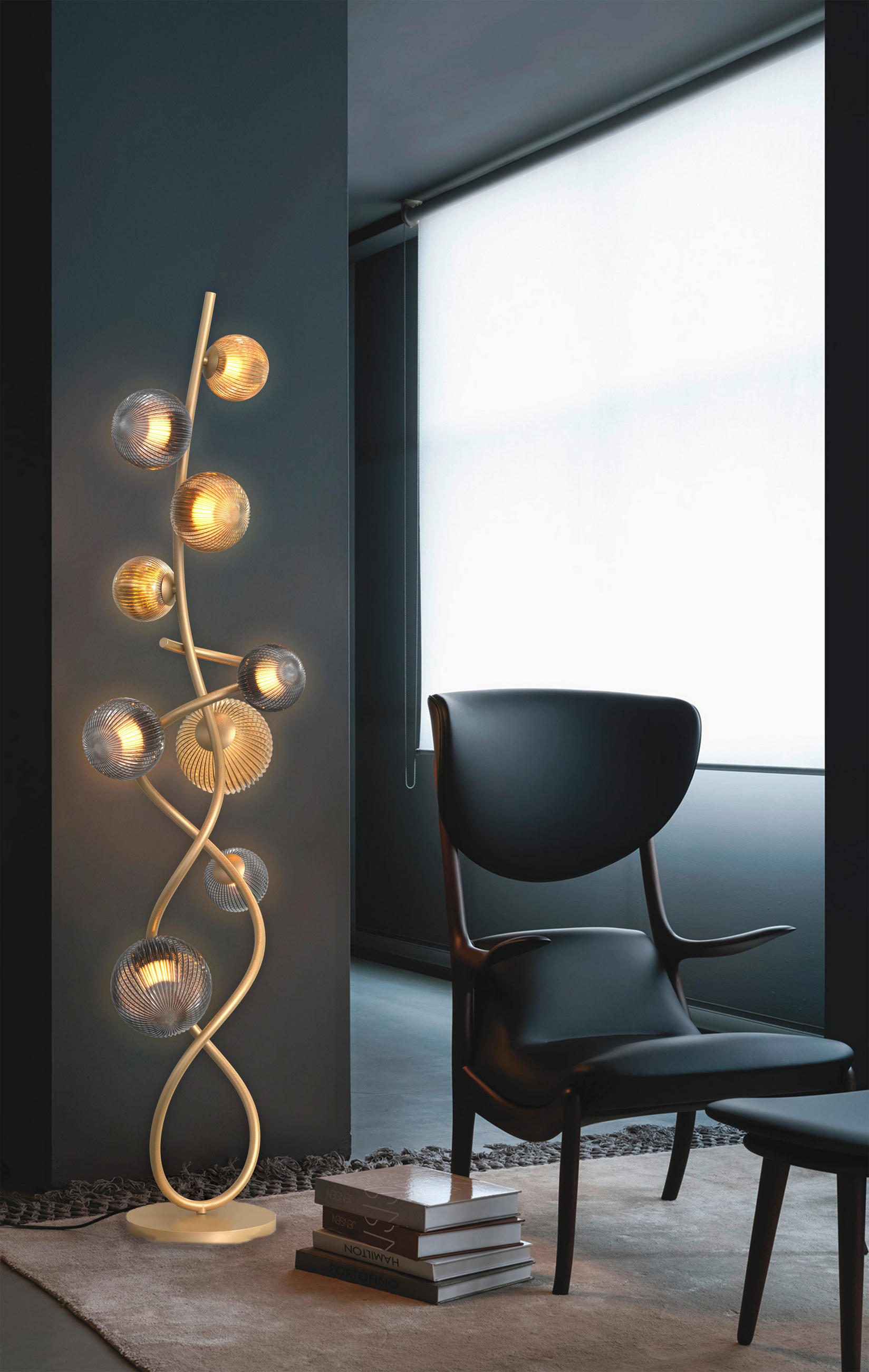 LAMPADAR CU LED - auriu, Design, sticlă/metal (42/140cm) - Wofi