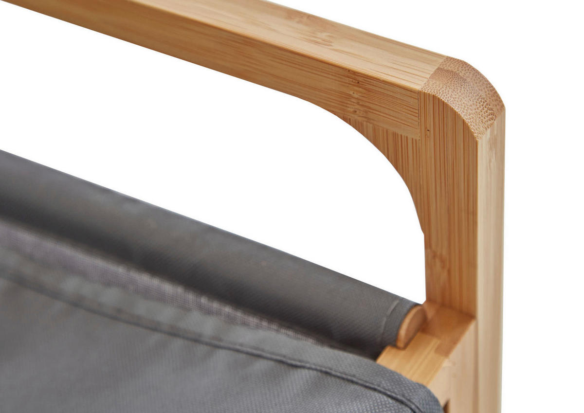 WÄSCHEKORB - Eichefarben/Grau, Design, Holzwerkstoff/Textil (31,8/75,5/60,6cm) - MID.YOU