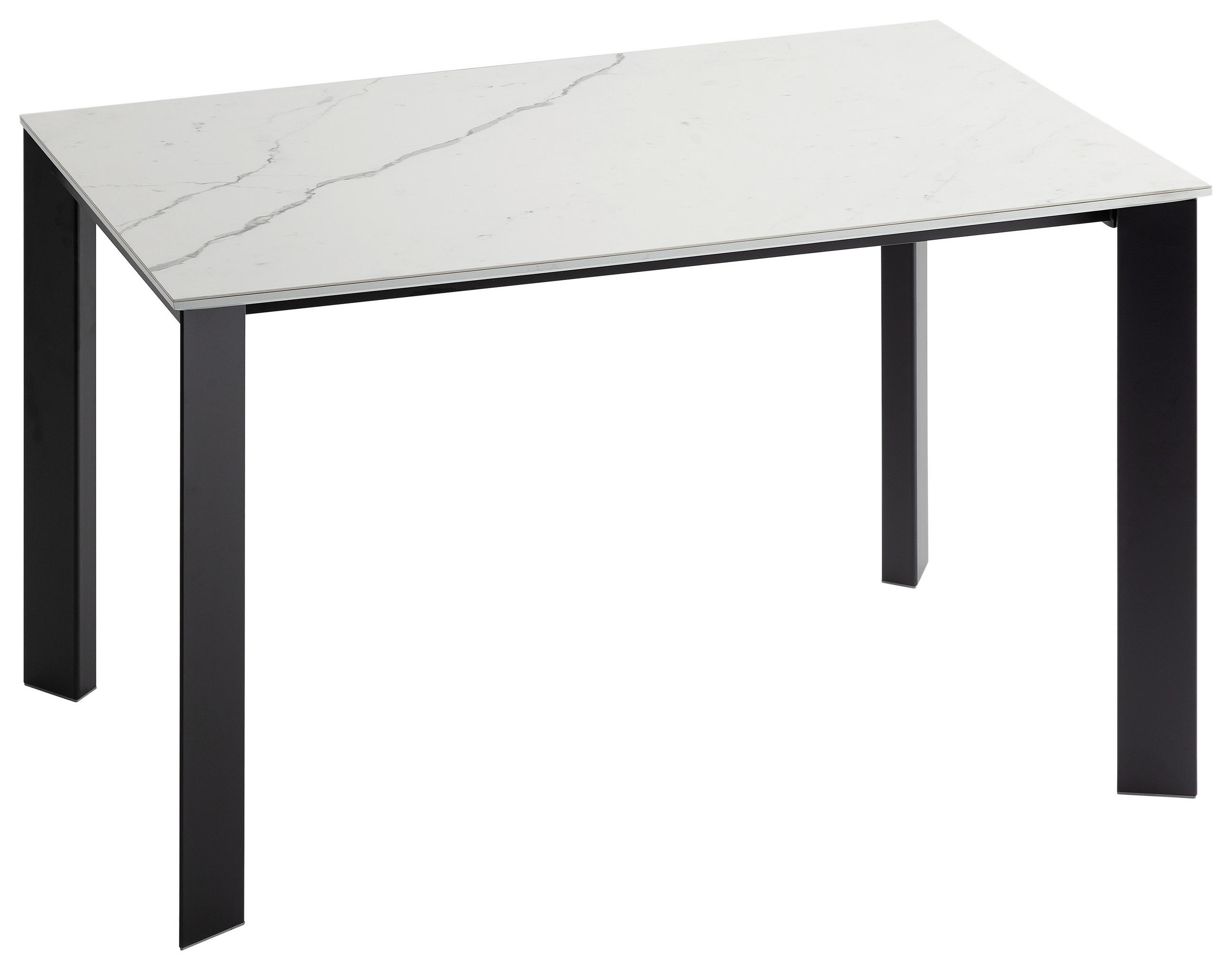 ESSTISCH Schwarz, Weiß rechteckig  ausziehbar, in verschiedenen Größen erhältlich  - Schwarz/Weiß, Design, Keramik/Metall (120-180/80/75cm) - home24