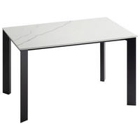 ESSTISCH Schwarz, Weiß rechteckig  ausziehbar, in verschiedenen Größen erhältlich  - Schwarz/Weiß, Design, Keramik/Metall (120-180/80/75cm) - home24