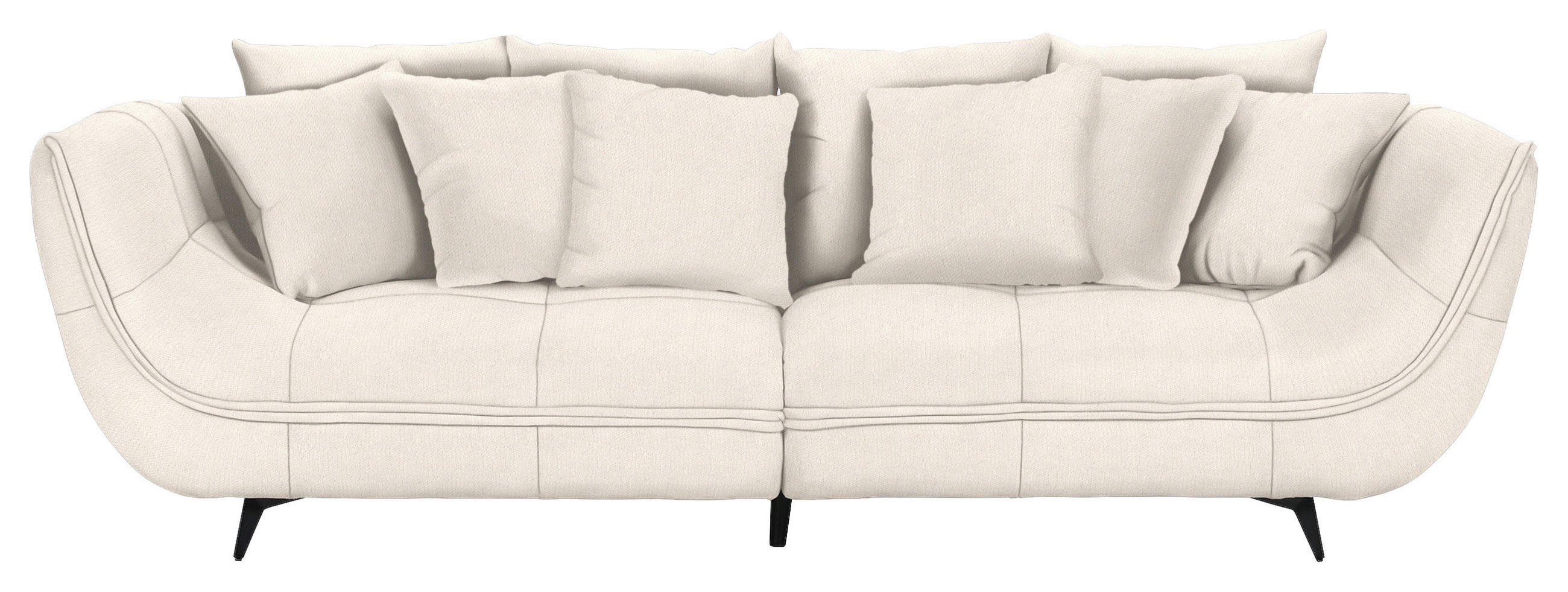 BIGSOFA Flachgewebe Beige  - Beige/Schwarz, Design, Textil/Metall (275/80/123cm) - Lomoco