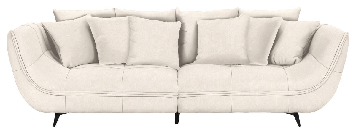 BIGSOFA Flachgewebe Beige  - Beige/Schwarz, Design, Textil/Metall (275/80/123cm) - Lomoco