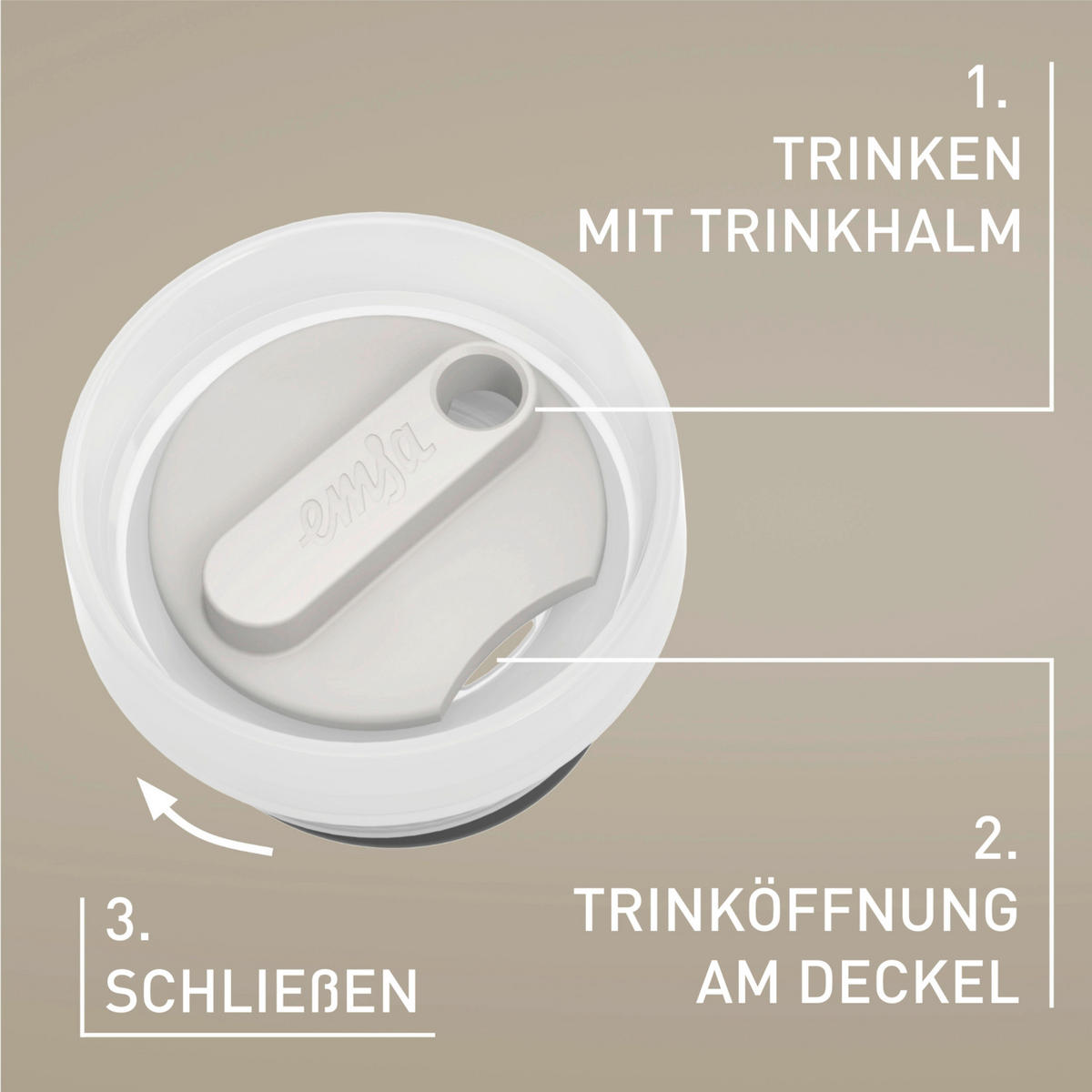 THERMOBECHER Cool 0,5L L  - Hellgrau, Basics, Metall (8/8/25,47cm) - Emsa