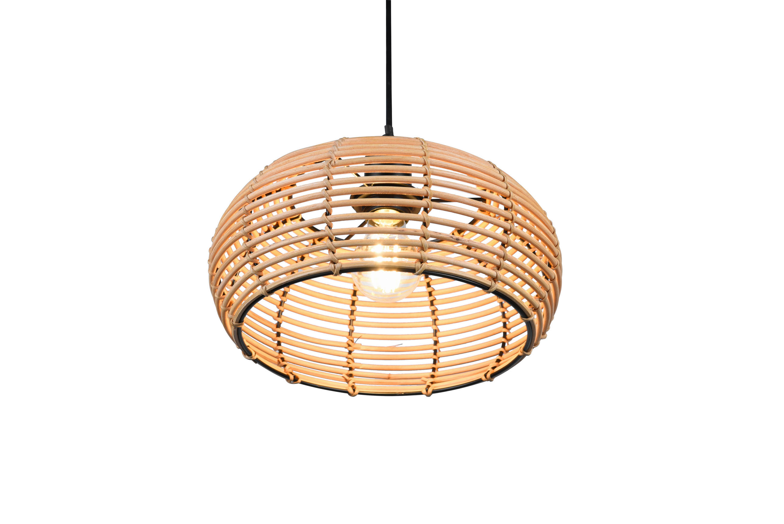 HÄNGELEUCHTE 29/150 cm    - Schwarz/Braun, Natur, Holz/Metall (29/150cm) - Trio Leuchten