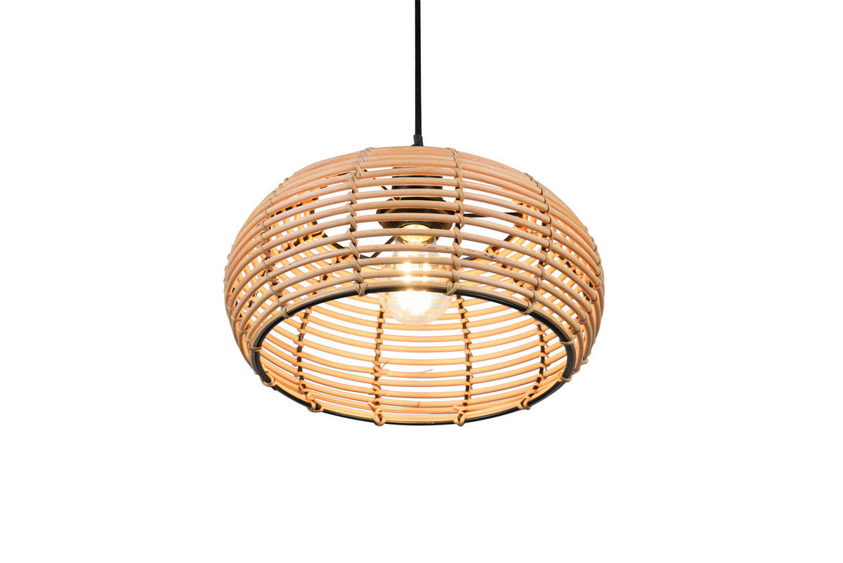 HÄNGELEUCHTE 29/150 cm    - Schwarz/Braun, Natur, Holz/Metall (29/150cm) - Trio Leuchten