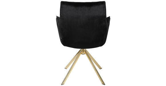 ARMLEHNSTUHL  Stoffauswahl, Sitzfläche 360° drehbar, automatische Rückholfunktion Samt  - Goldfarben/Schwarz, Design, Textil/Metall (59/89,5/63cm) - Novel