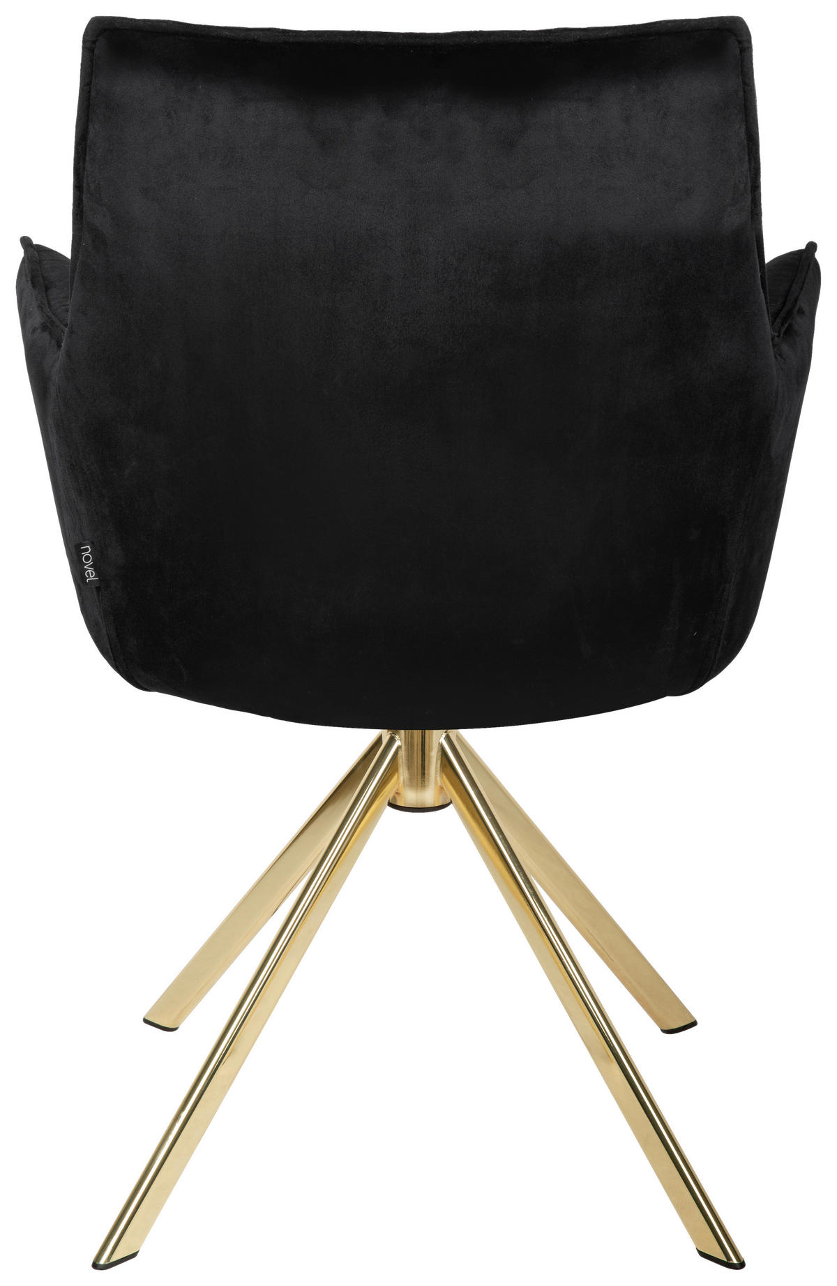 ARMLEHNSTUHL  in Edelstahl Samt  - Goldfarben/Schwarz, Design, Textil/Metall (59/89,5/63cm) - Novel
