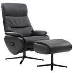 RELAXSESSELSET Lederlook Kombination Echtleder/Lederlook Relaxfunktion, Hocker, Kopfteilverstellung    - Schwarz, Design, Leder/Textil (78/110/83-122cm) - Xora