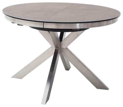 ESSTISCH in Metall, Keramik 120/120/76 cm  - Edelstahlfarben/Anthrazit, Design, Keramik/Metall (120/120/76cm) - Livetastic