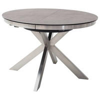 JÍDELNÍ STŮL, antracitová, barvy nerez oceli, 120/120/76 cm - antracitová/barvy nerez oceli, Design, kov/keramika (120/120/76cm) - Livetastic