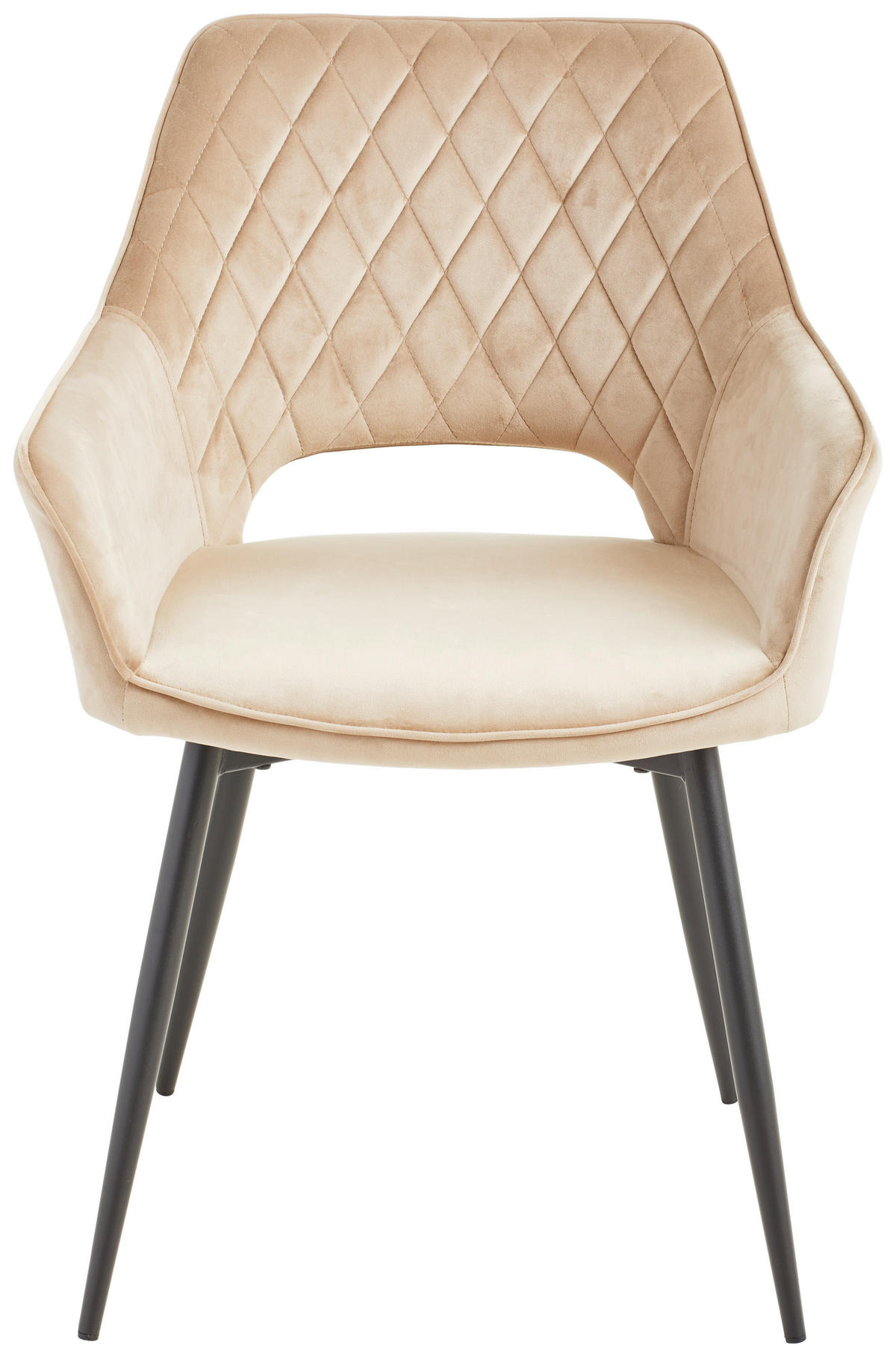ARMLEHNSTUHL  in Eisen Samt  - Taupe/Beige, KONVENTIONELL, Holz/Textil (56/80,5/56cm) - MID.YOU