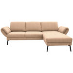 ECKSOFA  in Flachgewebe Lachsfarben  255-365/175-224 cm  - Schwarz/Lachsfarben, Design, Textil/Metall (255-365/175-224cm) - Dieter Knoll