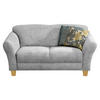 2-SITZER-SOFA Flachgewebe Silberfarben  - Silberfarben/Naturfarben, KONVENTIONELL, Holz/Textil (163/84/89cm) - Sit & More