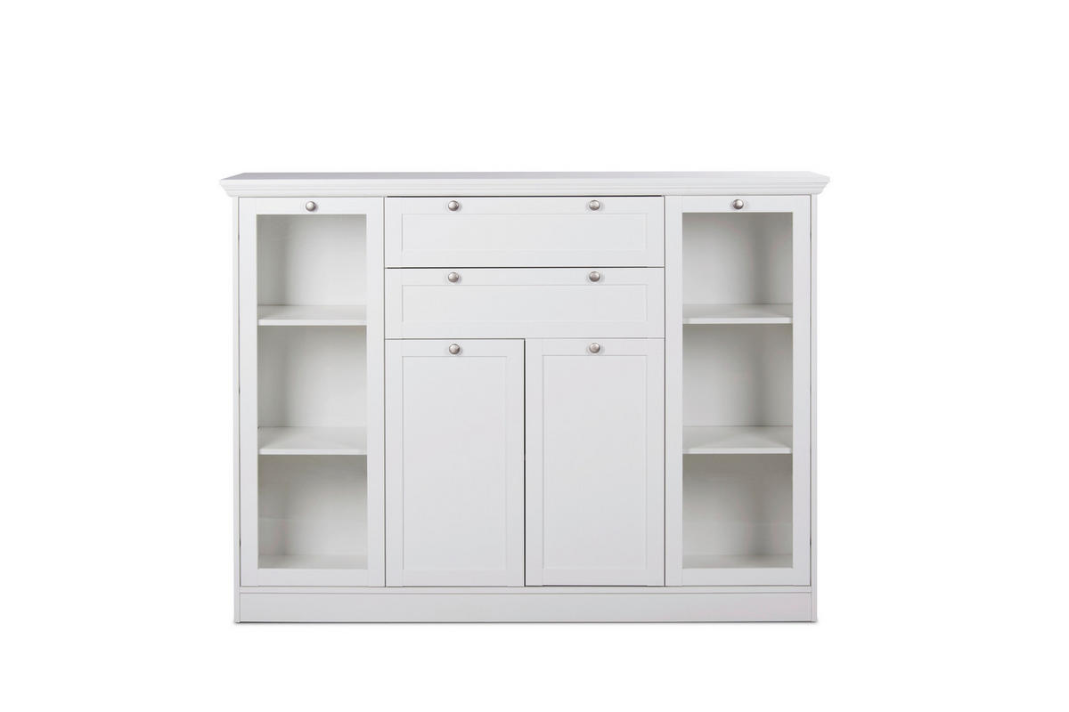 VISOKA KOMODA   160/120/40 cm   bela  - bela/crna, Lajfstajl, metal/pločasti materijal (160/120/40cm) - Landscape