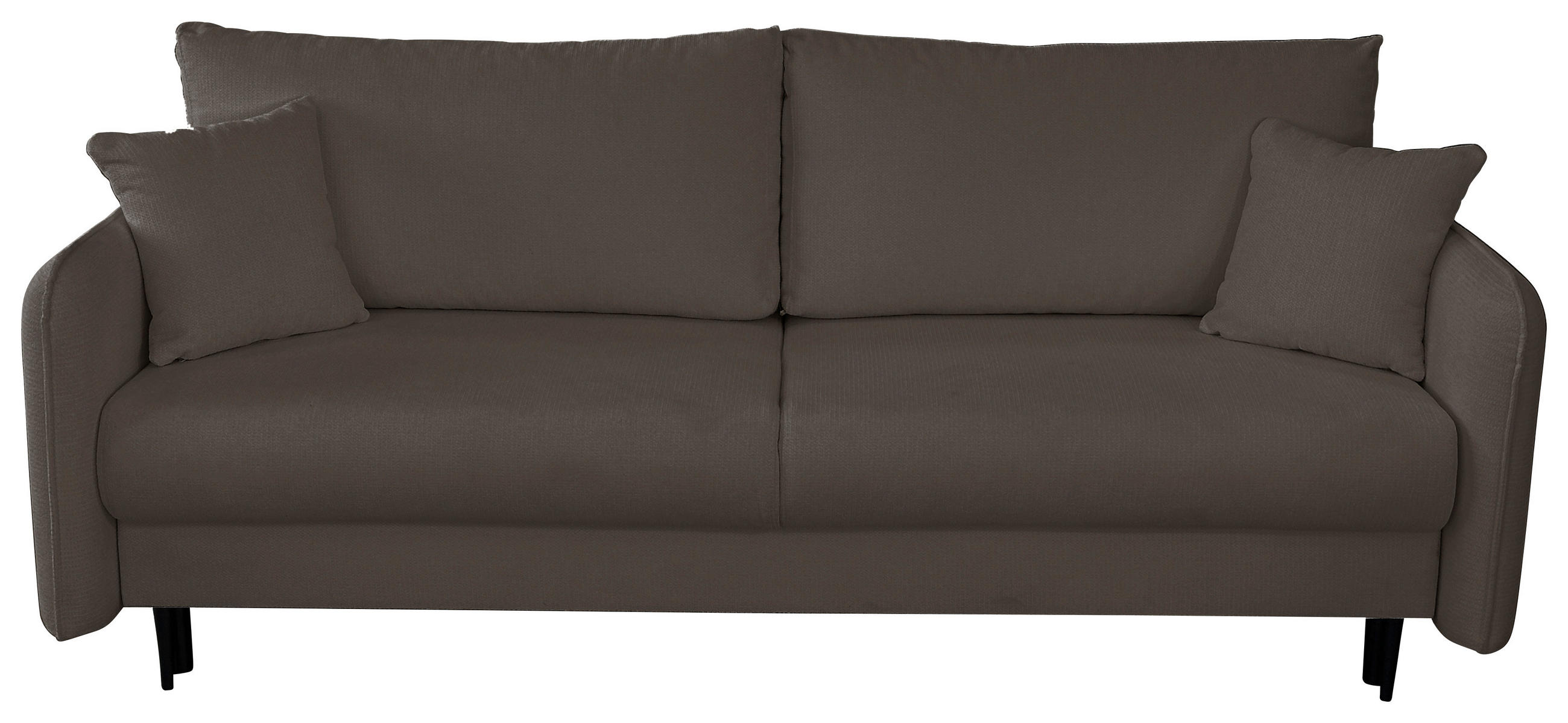 SCHLAFSOFA  mit Liegefunktion Webstoff Graubraun  - Graubraun/Schwarz, Design, Holz/Kunststoff (216/96/102cm) - MID.YOU