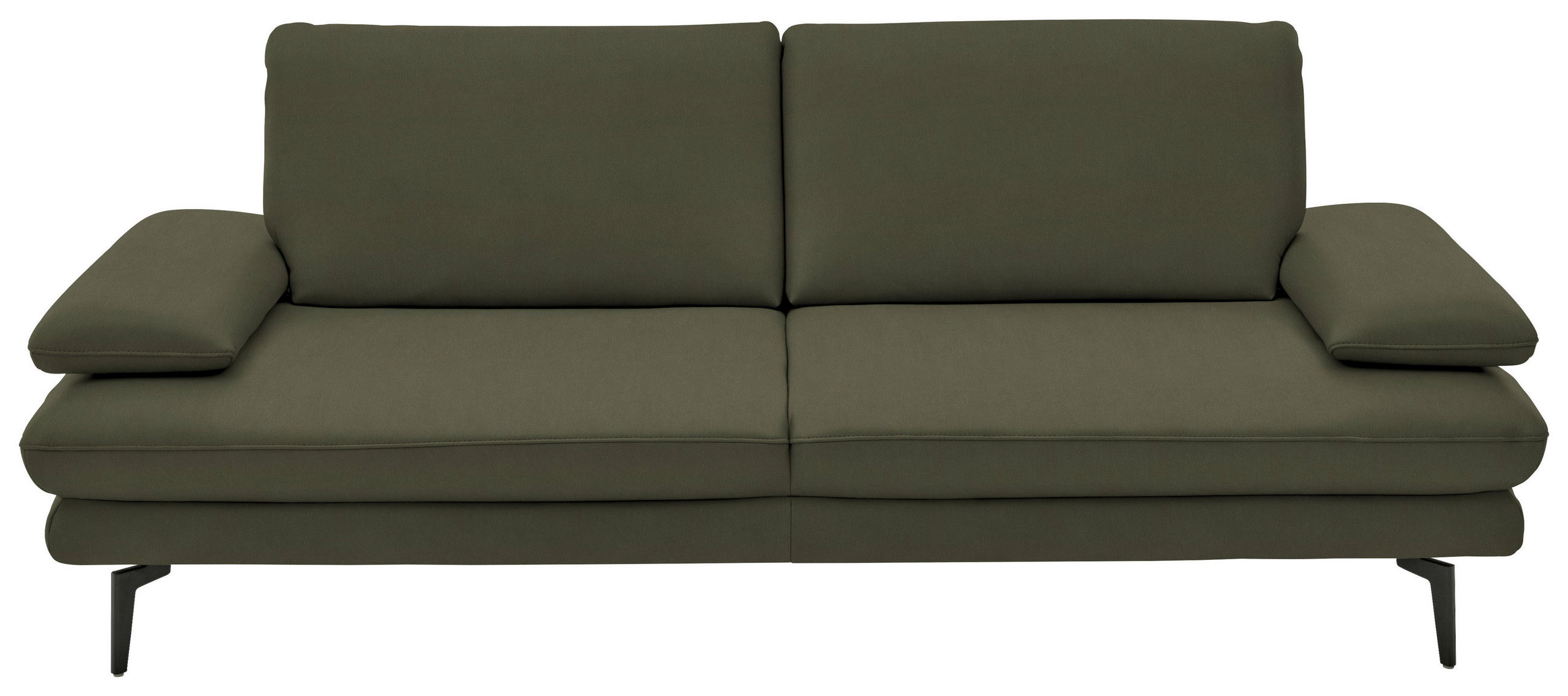 3-SITZER-SOFA in Echtleder Grün  - Schwarz/Grün, Design, Leder/Metall (222/86/104cm) - Dieter Knoll