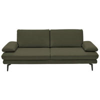 3-SITZER-SOFA in Echtleder Grün  - Schwarz/Grün, Design, Leder/Metall (222/86/104cm) - Dieter Knoll