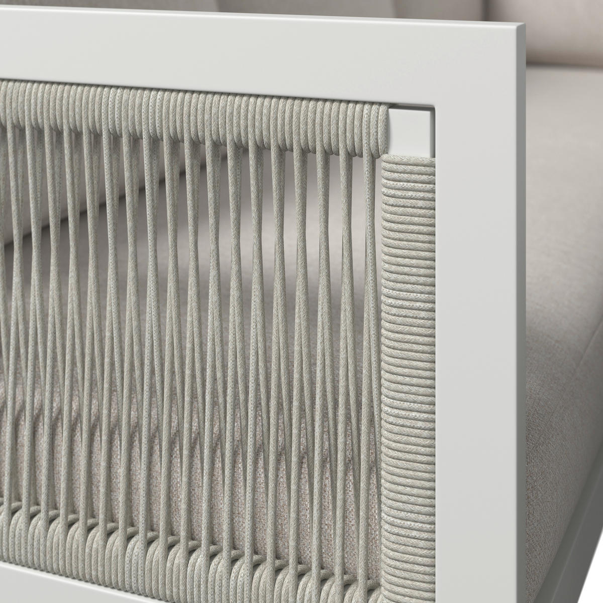 DINING-LOUNGESET 190/241 cm Aluminium  - Beige/Hellgrau, Design, Glas/Textil (190/241cm) - Amatio