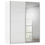 SCHWEBETÜRENSCHRANK 181/236/68 cm 2-türig Weiß  - Alufarben/Weiß, Basics, Glas/Holzwerkstoff (181/236/68cm) - Novel