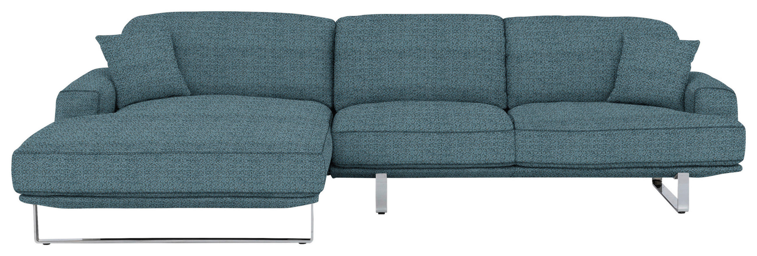ECKSOFA Blau Webstoff  - Blau, Design, Textil/Metall (184/304cm) - Dieter Knoll
