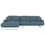 ECKSOFA in Webstoff Blau  - Blau, Design, Textil/Metall (184/304cm) - Dieter Knoll