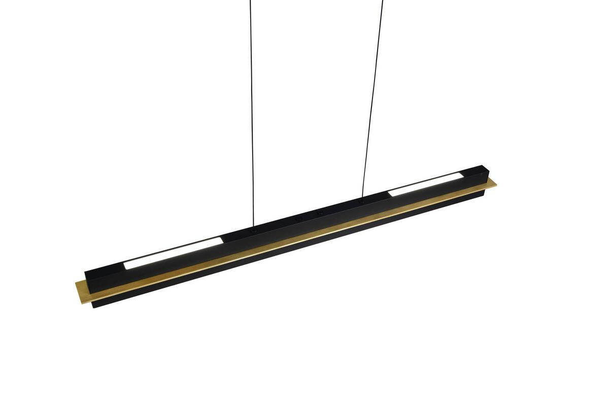 LED-HÄNGELEUCHTE Athina   - Goldfarben/Schwarz, Design, Kunststoff/Metall (95/75-150cm) - Novel