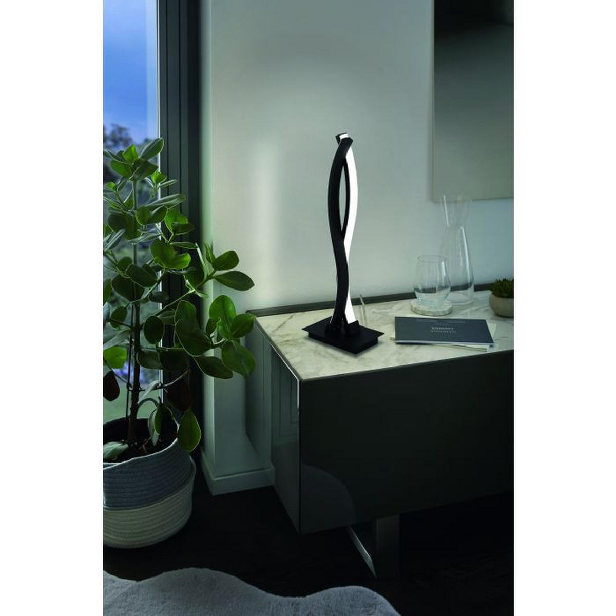 STOLNÁ LED LAMPA, 16/10/46 cm - čierna/biela, Trend, kov/plast (16/10/46cm) - Eglo