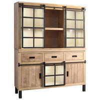 BUFFET 145/180/42 cm  in  - Graubraun/Schwarz, LIFESTYLE, Glas/Holz (145/180/42cm) - Landscape
