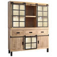 BUFFET 145/180/42 cm  in  - Graubraun/Schwarz, LIFESTYLE, Glas/Holz (145/180/42cm) - Landscape
