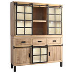 BUFFET 145/180/42 cm in - Graubraun/Schwarz, LIFESTYLE, Glas/Holz (145/180/42cm) - Landscape