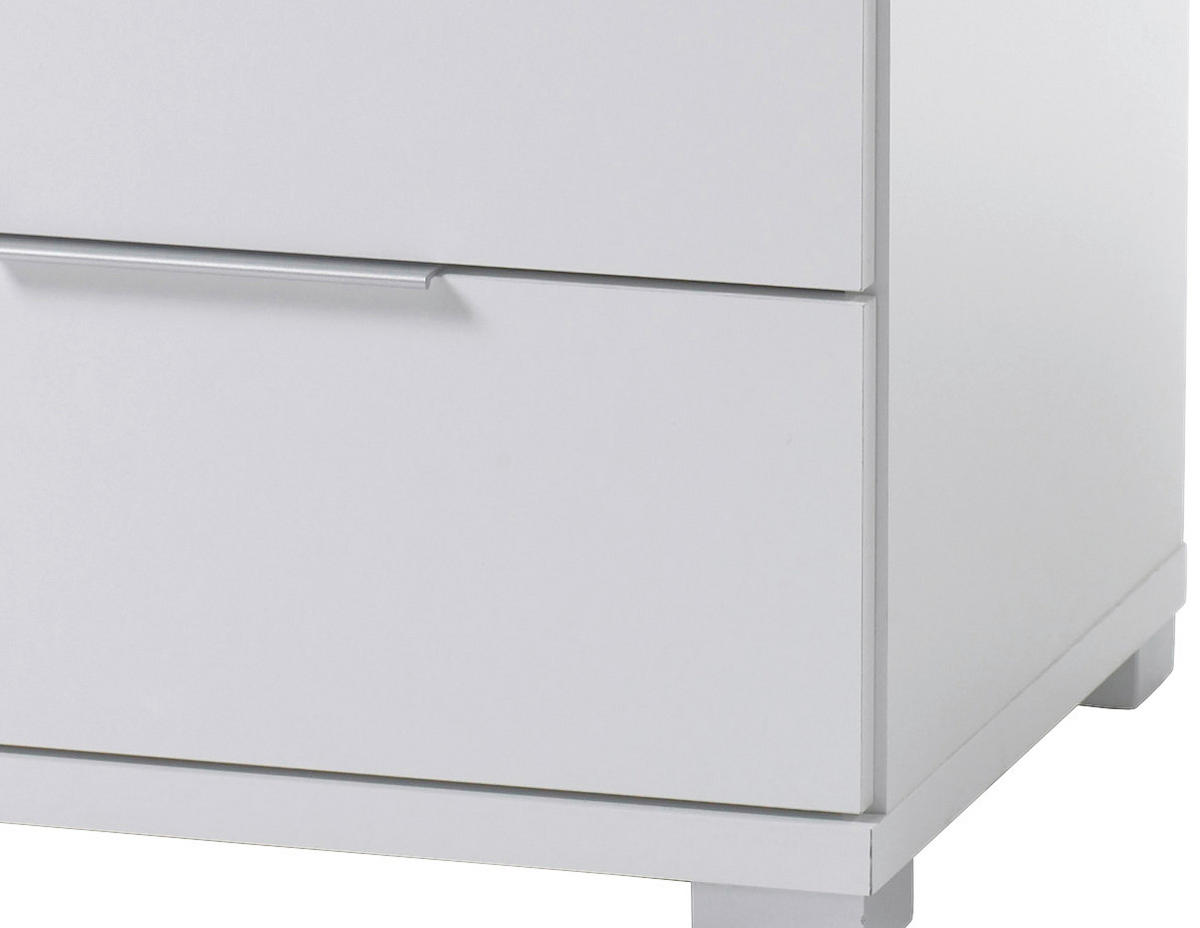 SÄNGBORD i vit  - vit/silver, Basics (46/43/42cm) - P & B