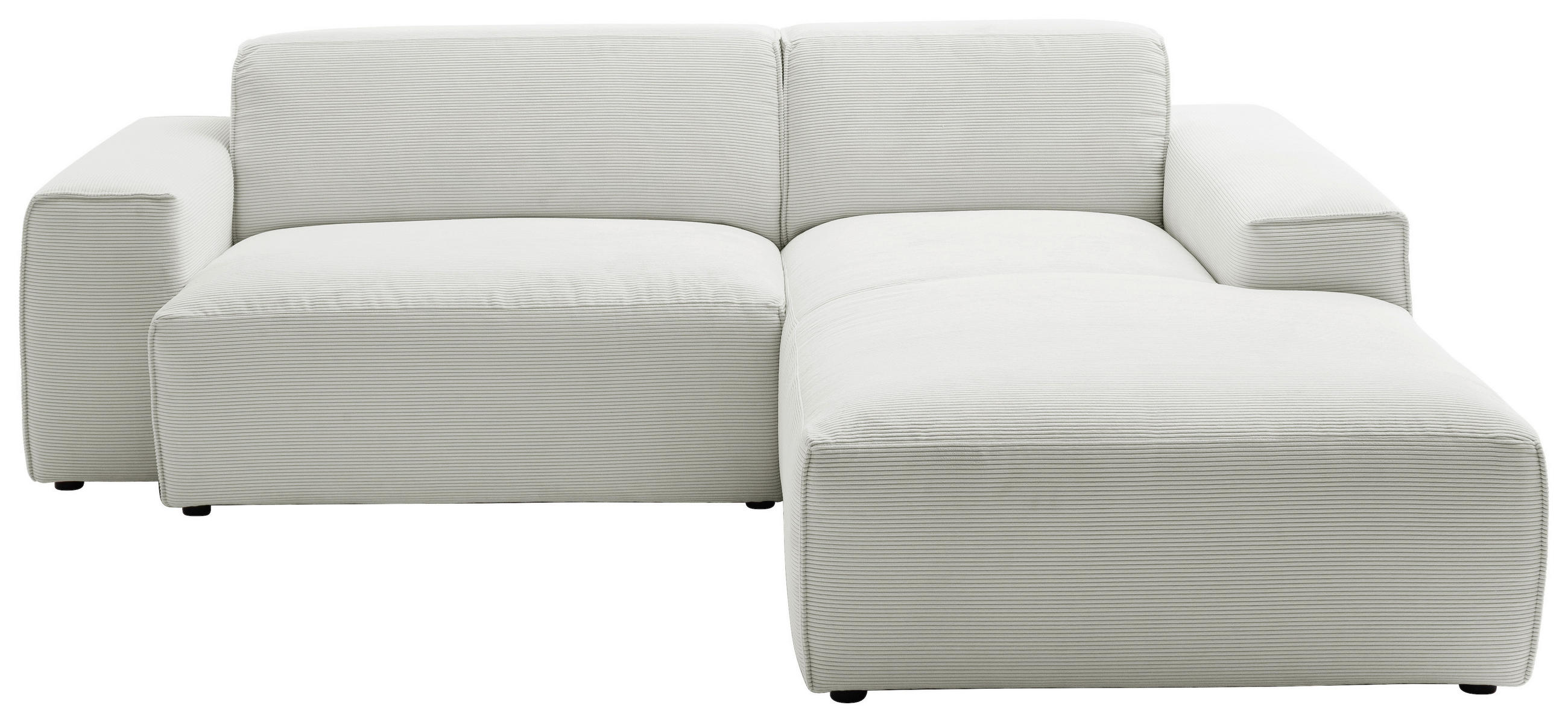 ECKSOFA in Cord Hellgrau  - Hellgrau/Schwarz, Design, Kunststoff/Textil (230/189cm) - Pure Home Lifestyle