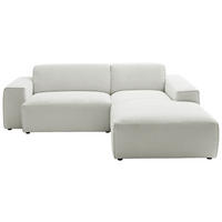 ECKSOFA in Cord Hellgrau  - Hellgrau/Schwarz, Design, Kunststoff/Textil (230/189cm) - Pure Home Lifestyle