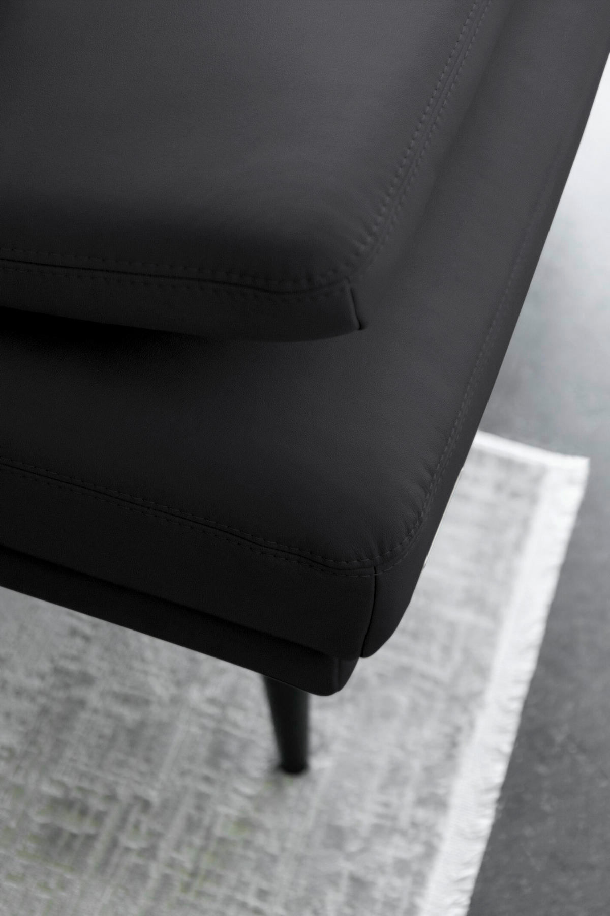 ECKSOFA Echtleder Anthrazit  - Anthrazit/Schwarz, Konventionell, Leder/Metall (301/180cm) - Joop!