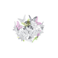 KINDERDECKENLEUCHTE 45/28,5 cm   - Chromfarben/Lila, Design, Kunststoff/Metall (45/28,5cm)